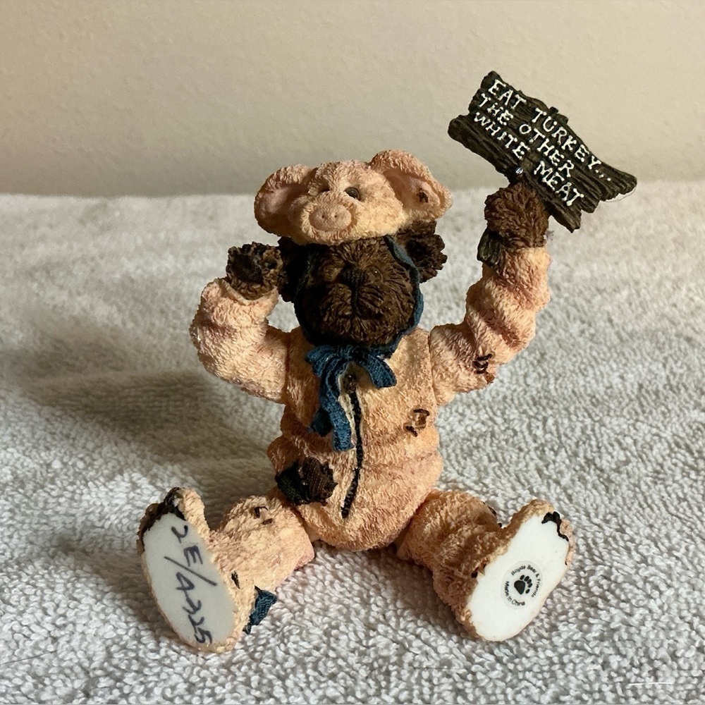 Boyds Bears Pigadilly Honeyglaze Don't Pig OutShoe Box Bears - Picture 3 of 8